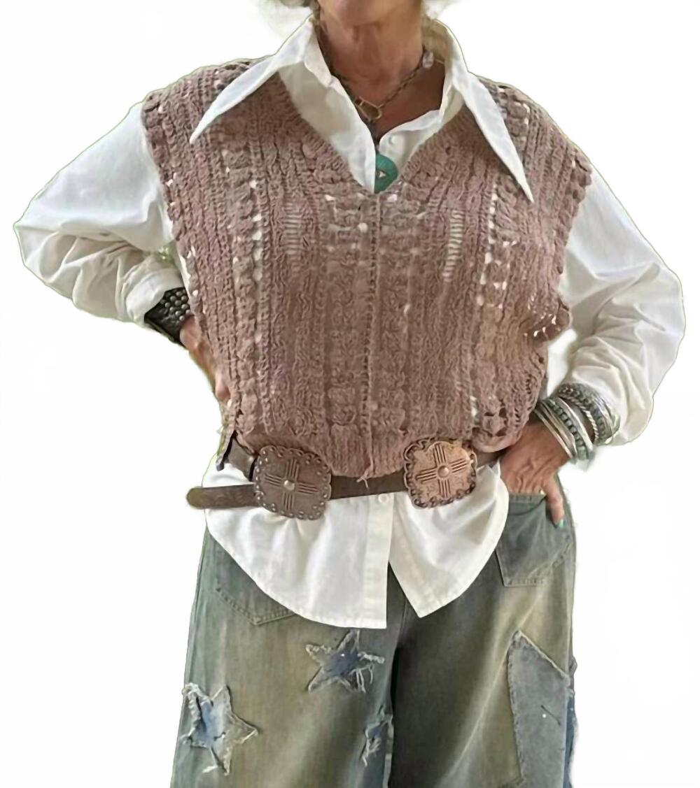 NEW JADED GYPSY memories await overlay vest in taupe